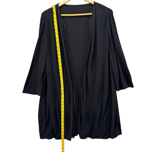 RTW Charleston Open Front Cardigan Womens Black Long Sleeve Mid Length Size XXL - Picture 7 of 9